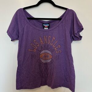 Los Angeles Lakers Purple Womens size small Junk Food top LA basketball t shirt